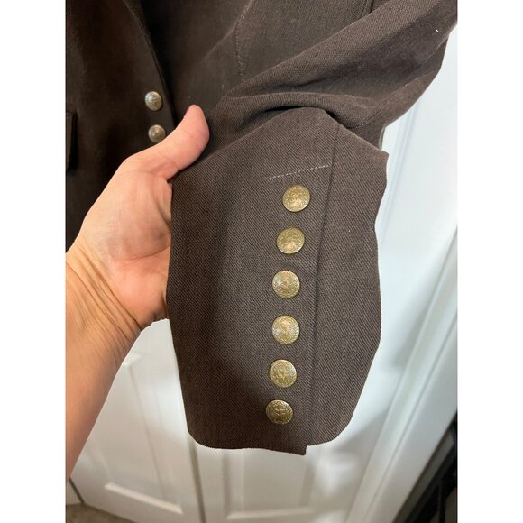 Vintage Sonia Fortuna Firenze Made in Italy Womens Brown Blazer With Gold Button - Picture 5 of 11